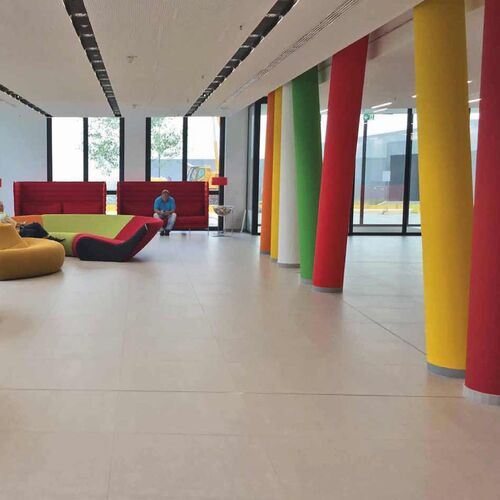 Dokumentseite mit Sopro Systemaufbau für Abdichtung und Fliesenarbeiten beim Haribo Bauprojekt